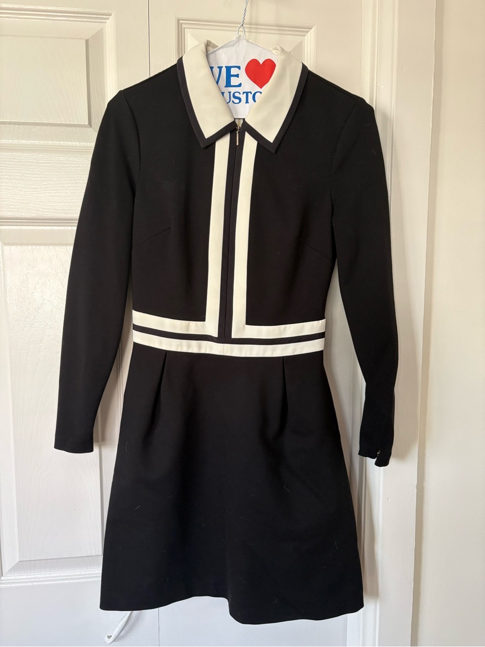 Ted Baker London Black and White Long-Sleeve Polo Dress - Picture 4 of 4